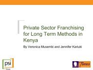 Private Sector Franchising for Long Term Methods in Kenya