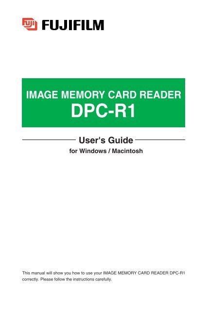 IMAGE MEMORY CARD READER DPC-R1 - Fujifilm USA