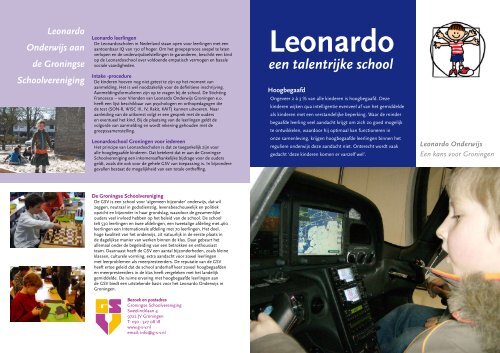 Leonardo een talentrijke school - Groningse Schoolvereniging