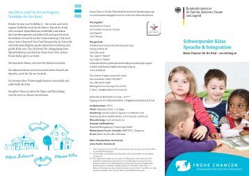 Flyer Schwerpunkt-Kitas - Frühe Chancen