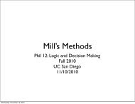 Causal reasoning: Mill's methods - UC San Diego