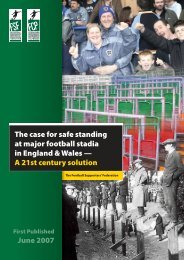 The case for safe standing at major football stadia in England & Wales