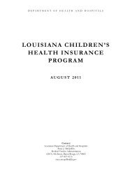 LOUISIANA CHILDREN'S HEALTH INSURANCE PROGRAM