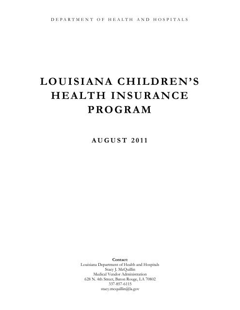 Louisiana Children S Health Insurance Program