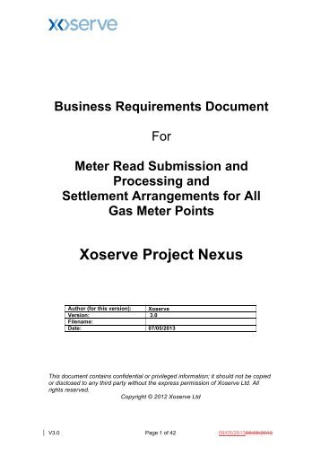 Xoserve Project Nexus - Joint Office of Gas Transporters