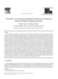 Poroelastic wave equation including the Biot/squirt mechanism and ...