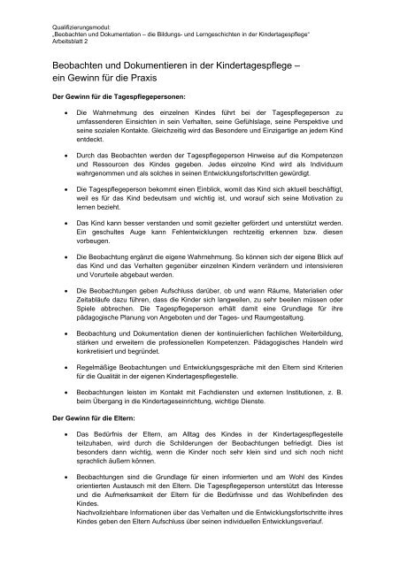Hausarbeit Beobachtung Eines Kindes Beispiel Beobachten und Dokumentieren in der Kindertagespflege