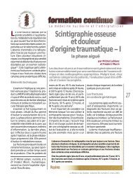 Scintigraphie osseuse et douleur d'origine traumatique