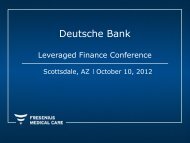 Deutsche Bank - Fresenius Medical Care