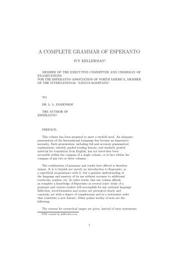 a complete grammar of esperanto - The Free Information Society