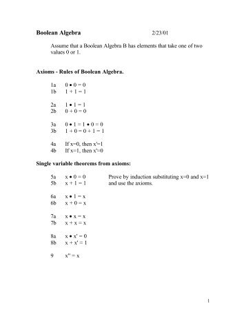 Boolean Algebra (pdf) - The Free Information Society