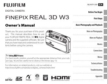 FinePix REAL 3D W3 (PDF:2.97MB) - Fujifilm
