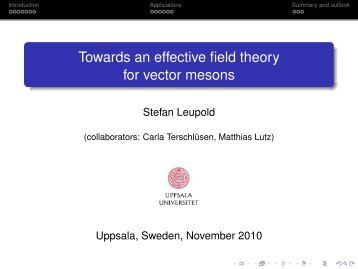 Towards an effective field theory for vector mesons