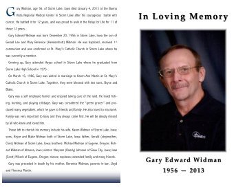 In Loving Memory - Fratzke & Jensen Funeral Home