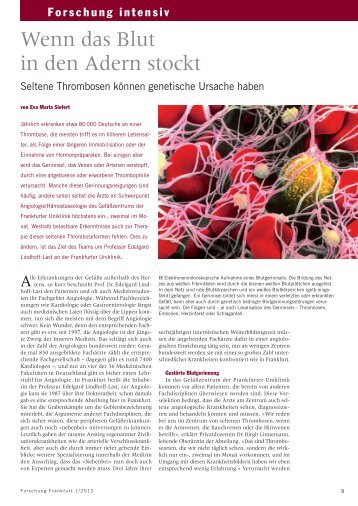 Forschung Frankfurt | Ausgabe 1-2012 | Thrombose-Forschung ...