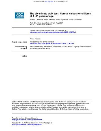 The Six Minute Walk Test Normal Values For Children Of 4 The Six Minute Walk Test Normal Values For Children Of 4