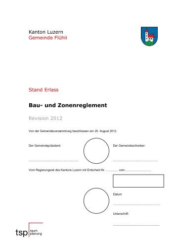 Bau- und Zonenreglement - Gemeinde Flühli