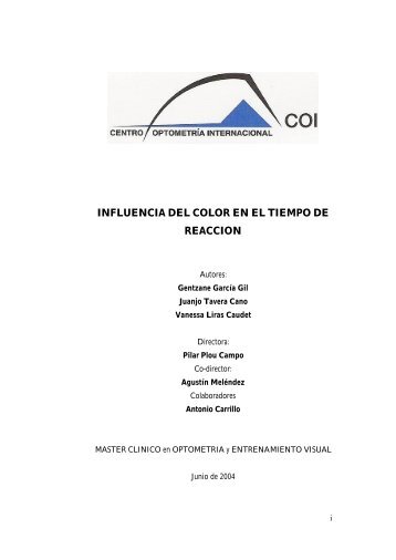 Influencia del color en el tiempo de reacción - Fundación Visión COI