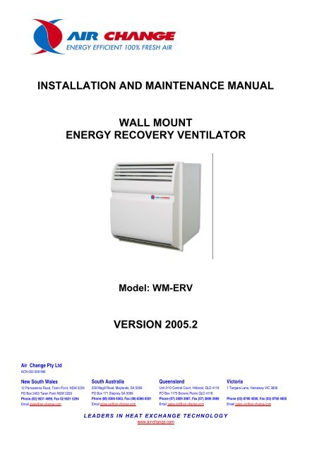 Manual_ERV-Wall Mount.pdf - Industrial Air