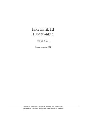 Informatik III Datenbanken