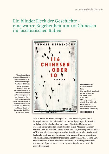 Literatur und Sachbuch Juli – Dezember 2013 - S. Fischer Verlag