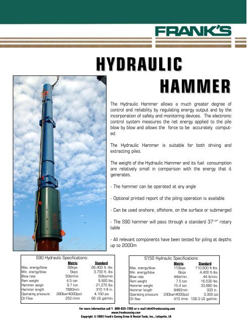 hydraulic hammer us.qxd - Frank's International
