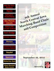 9th Annual North Central Iowa Marching Band Clinic and Competition