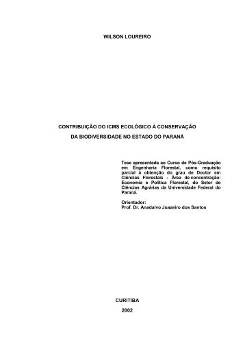 wilson loureiro contribuição do icms ecológico à conservação