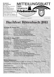 Bachfest Rötenbach 2011 - Friedenweiler