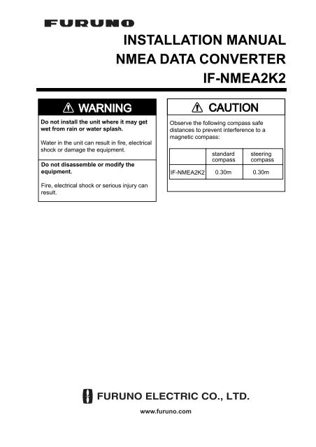 installation manual nmea data converter if-nmea2k2 - Furuno USA