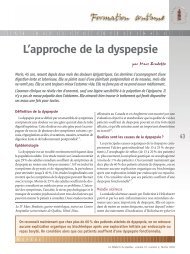 L'approche de la dyspepsie