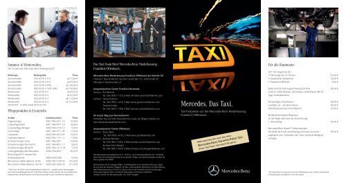 Taxi Service Flyer Pdf 2 58 Mb Mercedes Benz Niederlassung