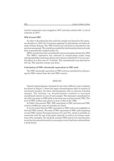 supercritical fluid extraction of tetrahydrocannabinol from marihuana ...