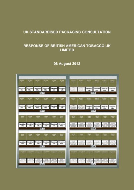 Standardised Packaging for Tobacco Products Review of ...