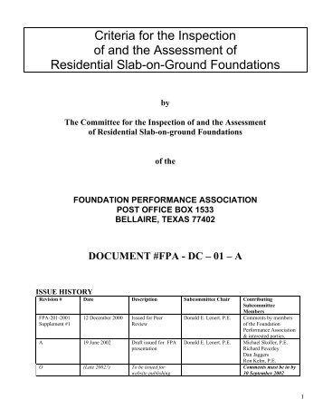 FPA-DC-01 - Foundation Performance Association