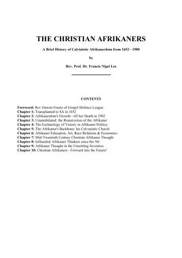 THE CHRISTIAN AFRIKANERS - The Works of F. N. Lee