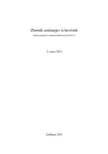 Zbornik seminarjev iz hevristik - Fakulteta za matematiko in fiziko ...