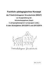 Konzept Schulanfangsphase (Saph) - Friedrichshagener Grundschule