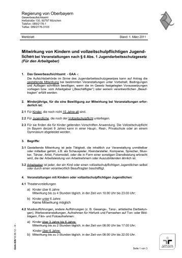 Merkblatt zur Mitwirkung von Kindern und vollzeitschulpflichtigen ...