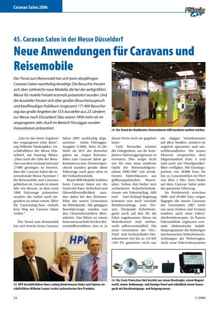 Neue Anwendungen für Caravans und Reisemobile - Flüssiggas ...