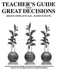 TEACHER'S GUIDE GREAT DECISIONS - Foreign Policy Association