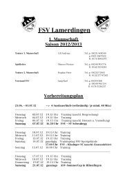 Und hier noch der Vorbereitungsplan der ersten ... - FSV Lamerdingen