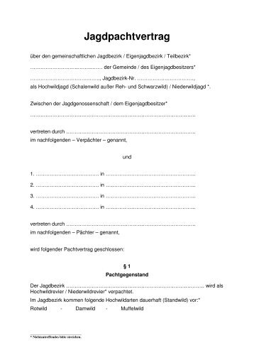 Jagdpachtvertrag - Landesjagdverband Rheinland-Pfalz