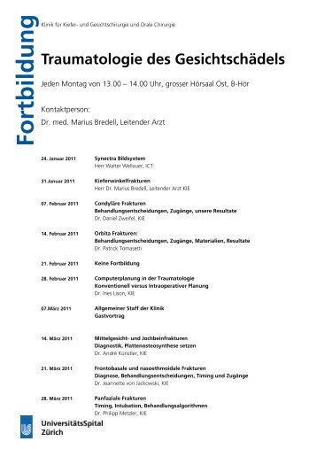 Traumatologie des Gesichtschädels - Fortbildung