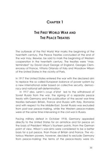 CHAPTER 1 THE FIRST WORLD WAR AND THE PEACE TREATIES