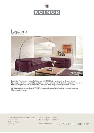 KOINOR - SOFAS FOR FRIENDS: Leggero