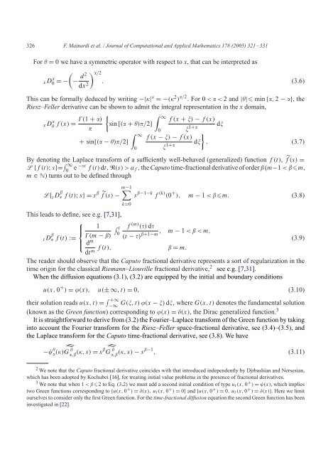 Fox H functions in fractional diffusion - FRActional CALculus ...