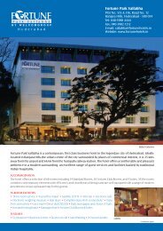 Hotel factsheet - Fortune Park Hotels