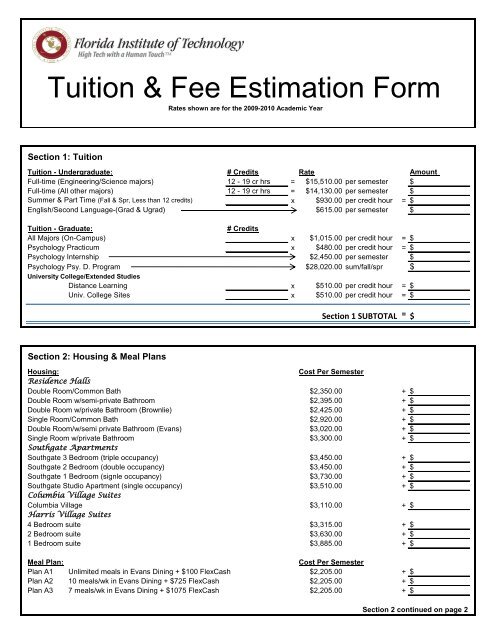 Tuition Fee Estimation Form tuition-fee-estimation-form