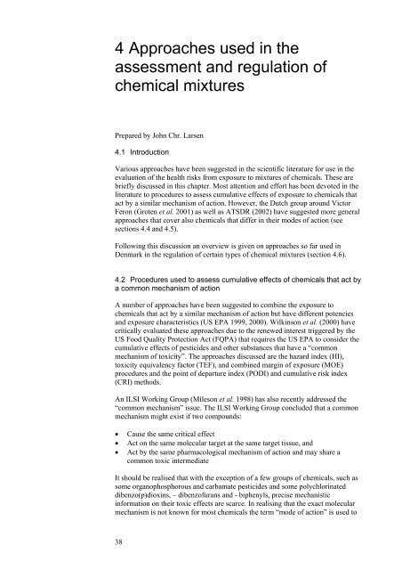 Combined Actions and Interactions of Chemicals in Mixtures